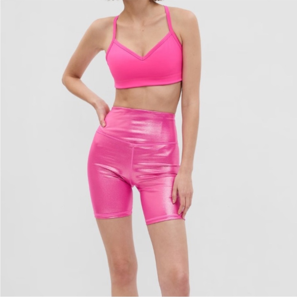 GAP Pink Shimmer Power Bike Shorts XS
